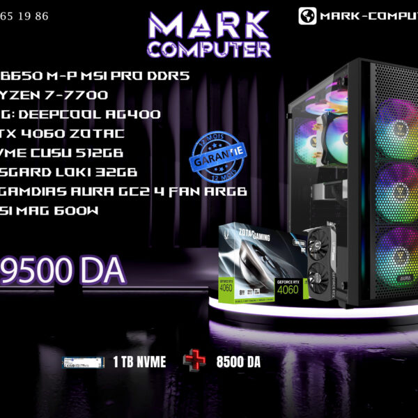 RYZEN 7-7700 + RTX 4O6O ZOTAC