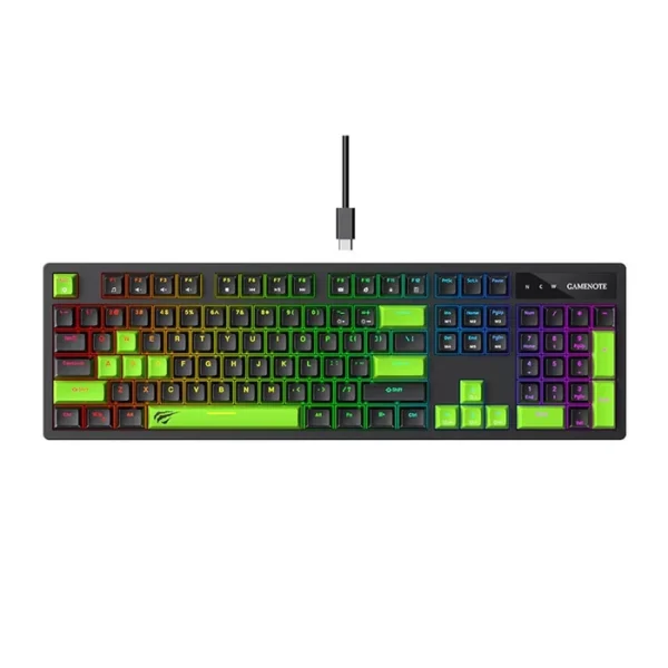 CLAVIER MECANIQUE GAMING HAVIT KB893L 104 KEY BLUE-SWITCH RGB BLACK-GREEN