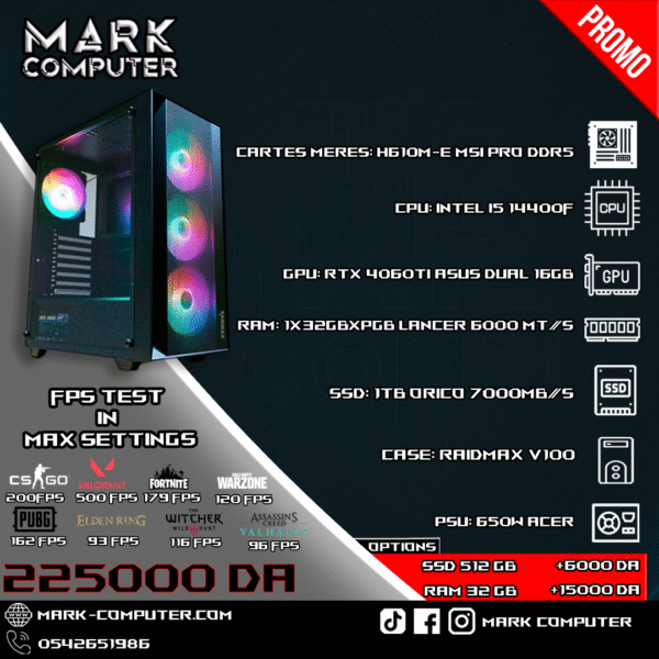 I5 14400F + RTX 4060TI 16GB ASUS DUAL