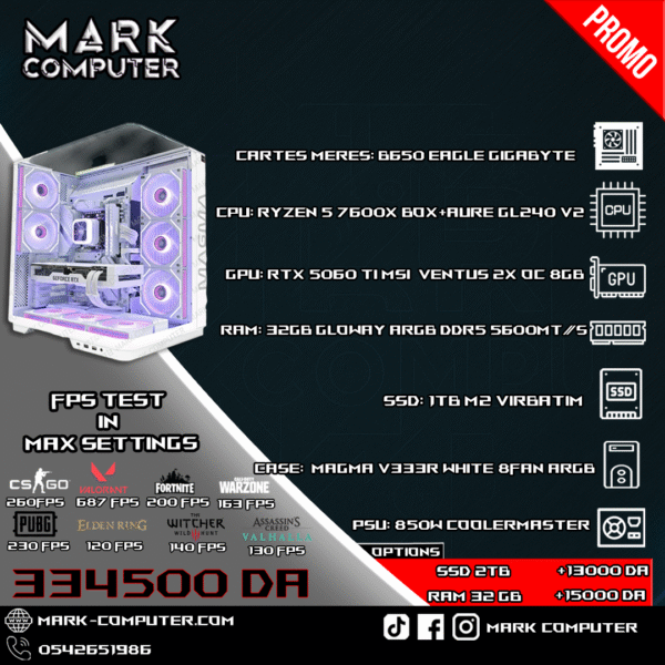 RYZEN 5 7600X + RTX 5060TI 8GB MSI VENTUS 2X OC