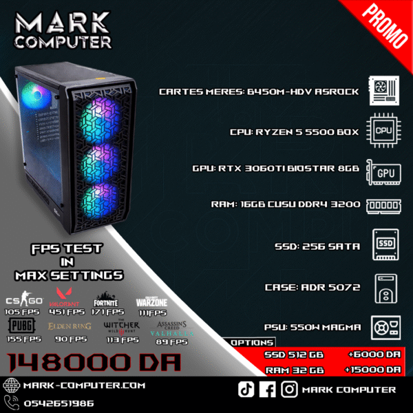 RYZEN 5 5500+RTX 3060TI