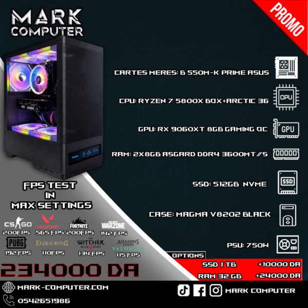 RYZEN 7 5800X + RX 9060XT