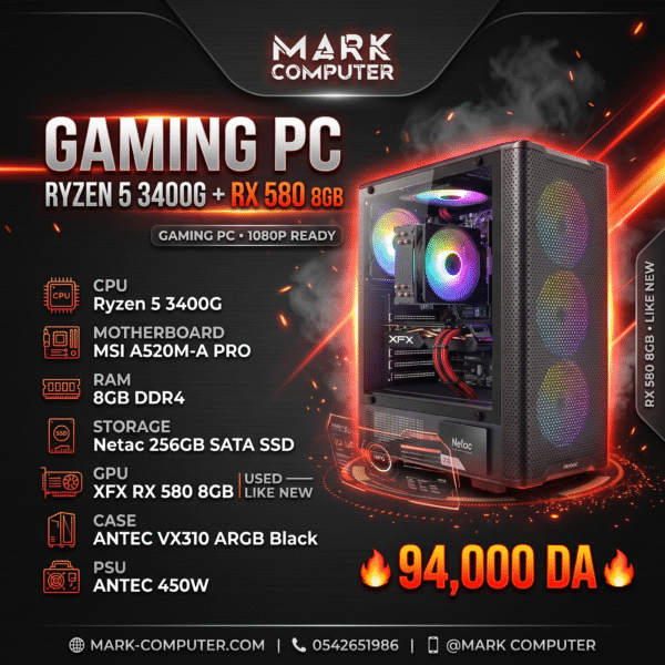RYZEN 5 3400G + RX 580 8GB