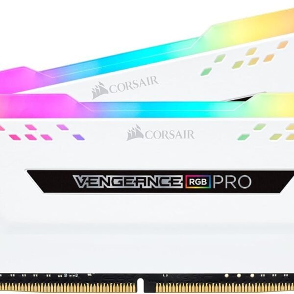 RAM 16GB(2X8) 3600MT/S  DDR4 CORSAIR VENGEANCE RGB PRO  WHITE (En configuration seulement)